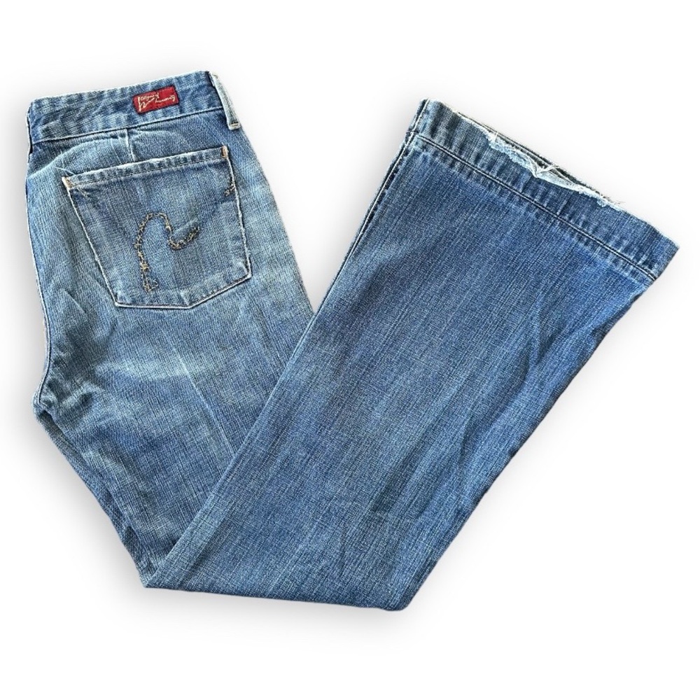 CITIZENS OF HUMANITY 90s Y2K “Faye” Distressed Low Rise Full Leg Flare Jeans